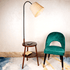 The Northern Lights Floor Lamp and Accent Table - Walnut (Includes USB Charger)